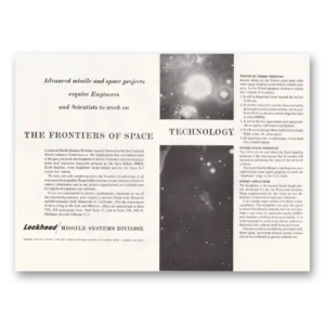 1958 Lockheed Missile Systems Print Ad | Space Technology