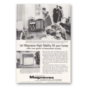 1958 Magnavox Radio Phonograph Print Ad | Beautiful Music