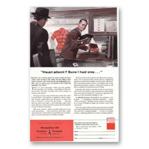 1958 Metropolitan Life Insurance Print Ad | Heart Attack