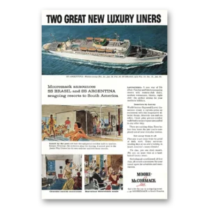 1958 Moore McCormack Lines Print Ad | Ss Argentina