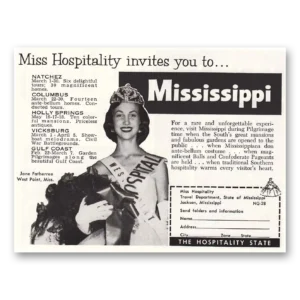 1958 Mississippi Print Ad | Miss Hospitality