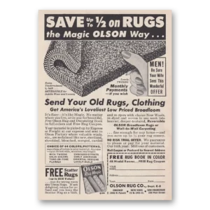 1958 Olson Rug Print Ad | Old Rugs