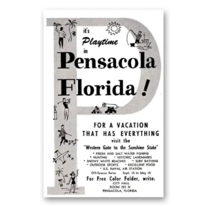 1958 Pensacola Florida Print Ad | Playtime