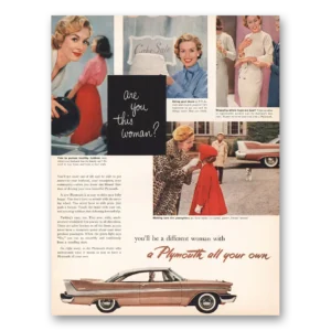 1958 Plymouth Print Ad | Woman Cake Sale