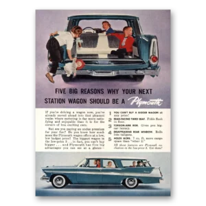 1958 Plymouth Station Wagon Print Ad | Big Reasons