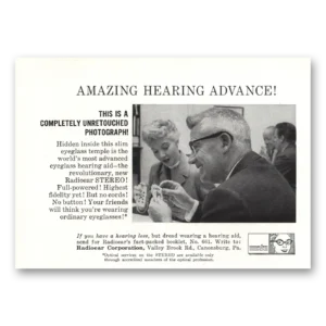 1958 Radioear Hearing Aid Print Ad | Hearing Device