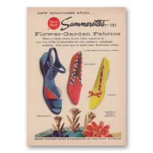 1958 Red Ball Shoes Print Ad | Summerettes