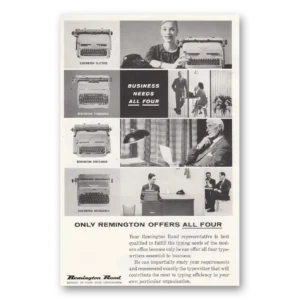 1958 Remington Typewriter Print Ad | Business Needs