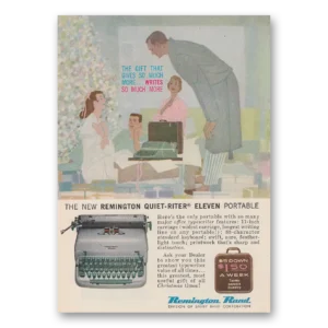 1958 Remington Typewriter Print Ad | Quiet Riter