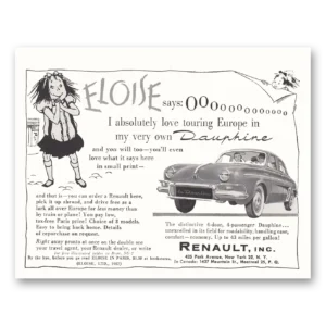 1958 Renault Dauphine Print Ad | Eloise