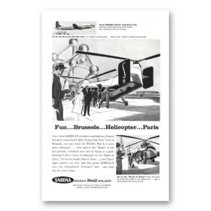 1958 Sabena Airlines Print Ad | Brussels
