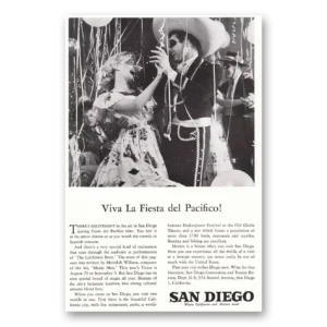 1958 San Diego California Print Ad | Viva La Fiesta