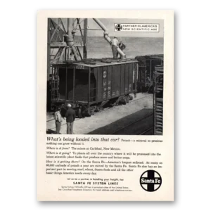 1958 Santa Fe Railway Print Ad | Loaded Into Car