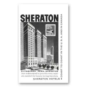 1958 Penn Sheraton Hotel Print Ad | Pittsburgh