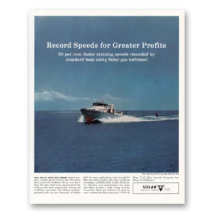 1958 Solar Aircraft Print Ad | Record Speeds