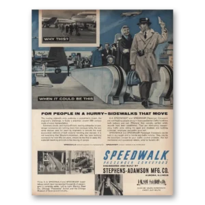 1958 Speedwalk Passenger Conveyors Print Ad | Sidewalks