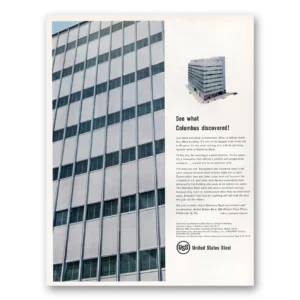1958 United States Steel Print Ad | Columbus Discovered