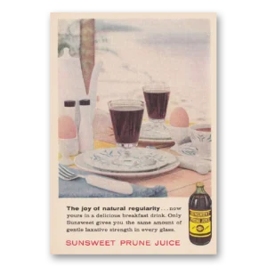 1958 Sunsweet Prune Juice Print Ad | Joy Natural