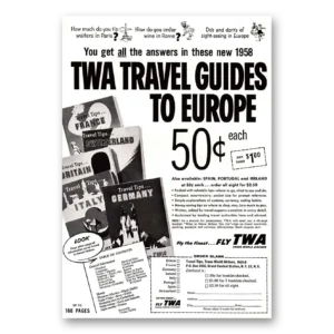 1958 TWA Airlines Print Ad | Travel Guide