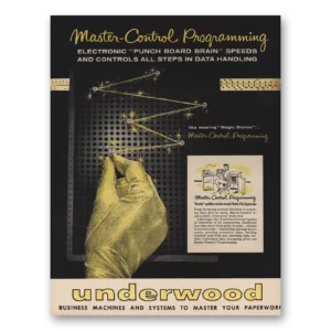 1958 Underwood Electronic Punch Board Print Ad | Master Control
