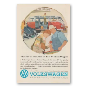 1958 Volkswagen Station Wagon Print Ad | Full Sun