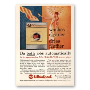 1958 Whirlpool Dryer Print Ad | Dries Fluffier