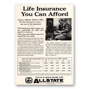 1959 Allstate Insurance Print Ad | Life Insurance