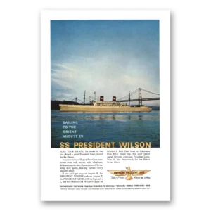 1959 American President Lines Print Ad | Ss President Wilson