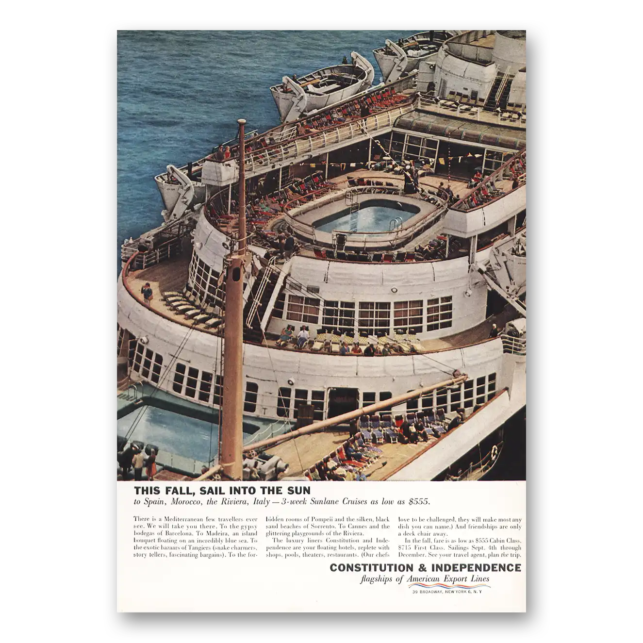 1959 American Export Lines Print Ad | Constitution