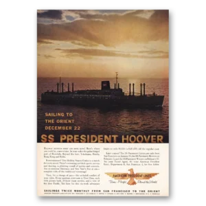 1959 American President Lines Print Ad | Ss President Hoover