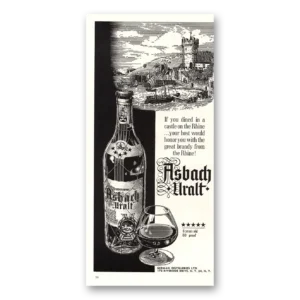 1959 Asbach Uralt Print Ad | Castle On Rhine