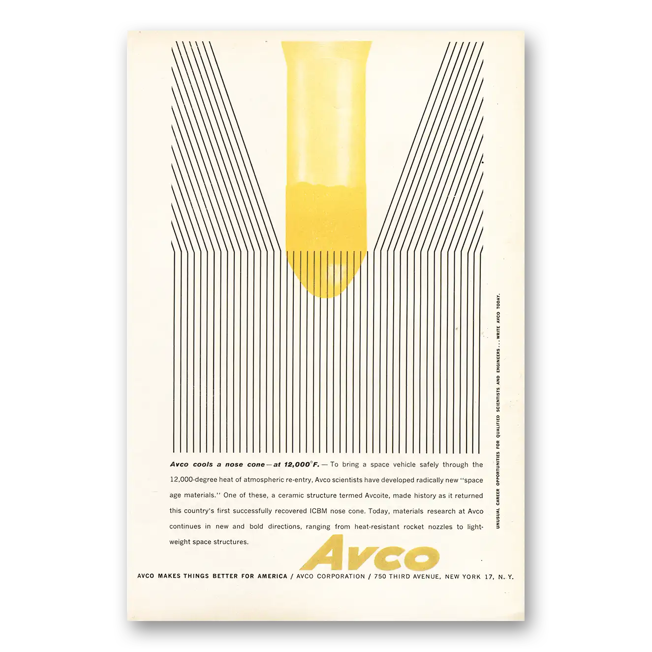 1959 Avco Print Ad | Cools Nose Cone