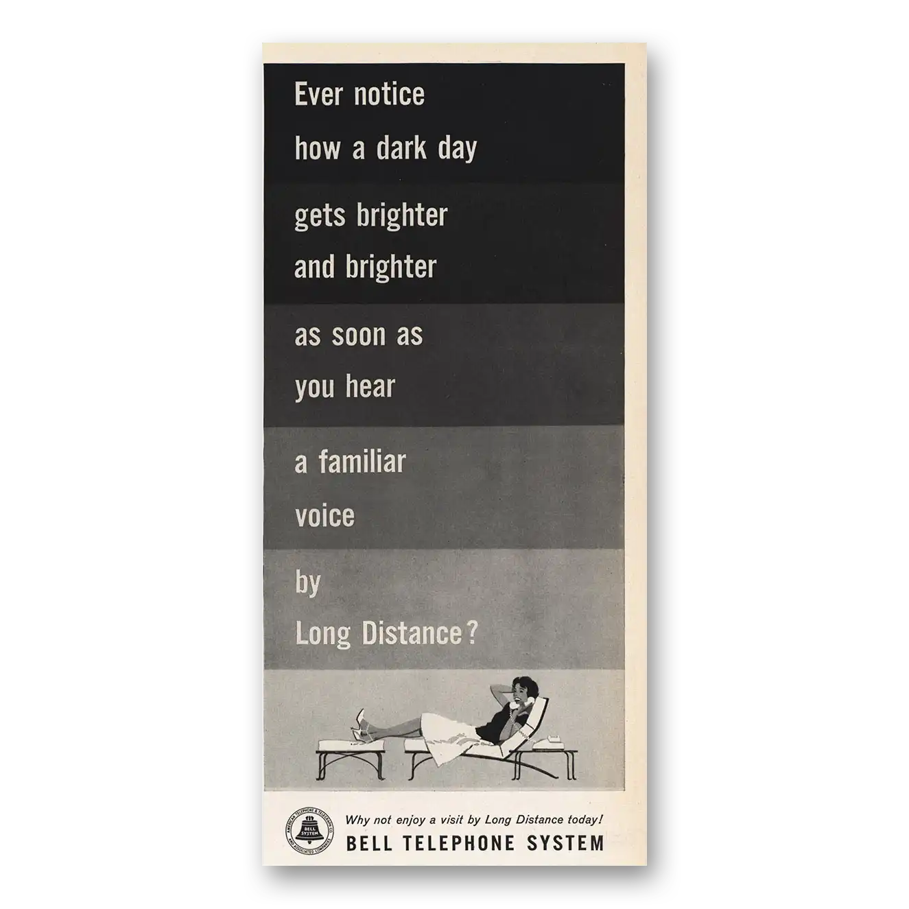 1959 Bell Telephone Print Ad | Dark Day