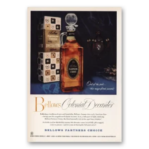 1959 Bellows Partners Choice Print Ad | Colonial Decanter
