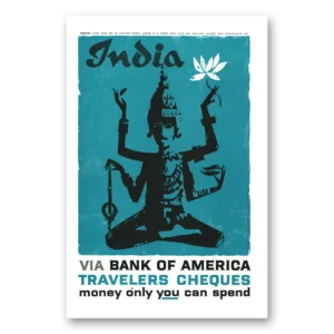 1959 Bank of America Travelers Cheques Print Ad | Travelers Cheques