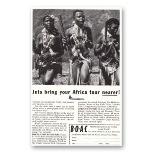1959 British Airways BOAC Print Ad | Africa Tour