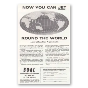 1959 British Airways BOAC Print Ad | Round World