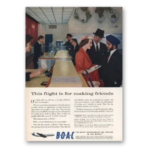 1959 British Airways BOAC Print Ad | Making Friends