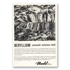1959 Budd Print Ad | Beryllium