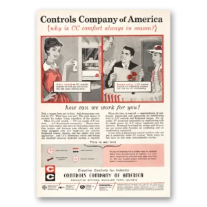 1959 Controls Company of America Print Ad | Cc Comfort