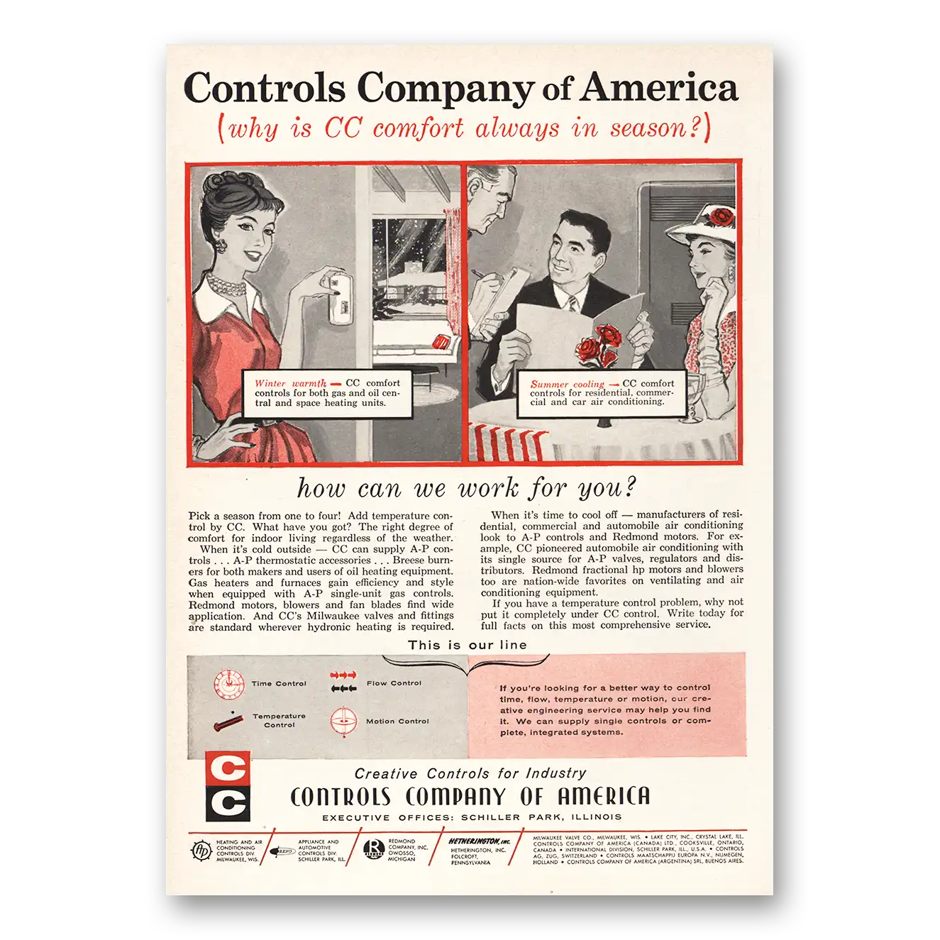 1959 Controls Company of America Print Ad | Cc Comfort