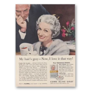 1959 Clairol Come Alive Gray Print Ad | Hairs Gray