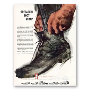 1959 J W Clement Print Ad | Boot Strap