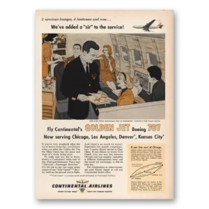 1959 Continental Airlines Print Ad | Boeing 707