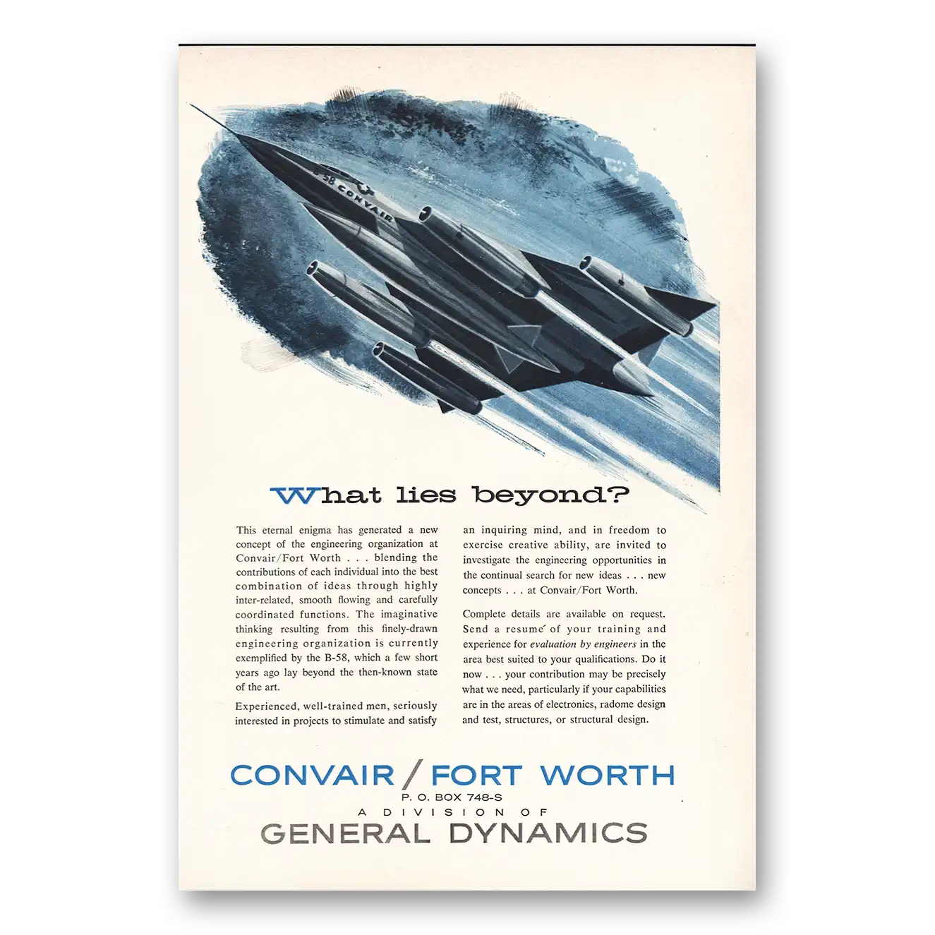 1959 Convair Print Ad | What Lies Beneath