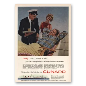 1959 Cunard Print Ad | Relaxed Carefree