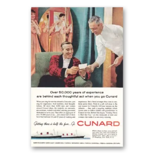 1959 Cunard Print Ad | Years Experience