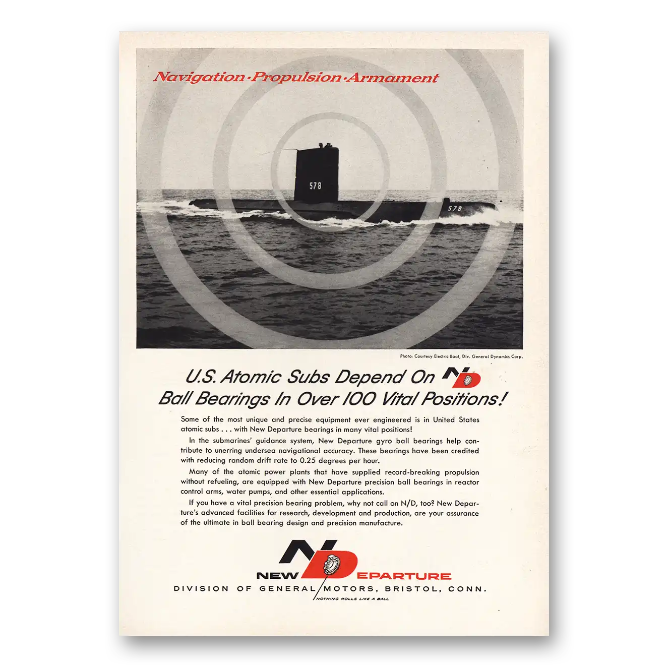 1959 New Departure Print Ad | Us Atomic Subs