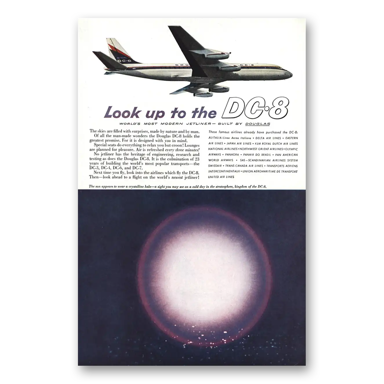 1959 Douglas DC8 Print Ad | Crystalline Halo