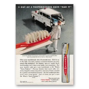 1959 Dr Wests Toothbrush Print Ad | Toothbrushes